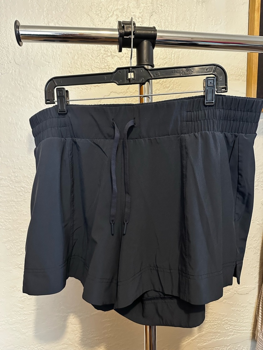 Women’s Navy Blue Athletic Shorts with Drawstring